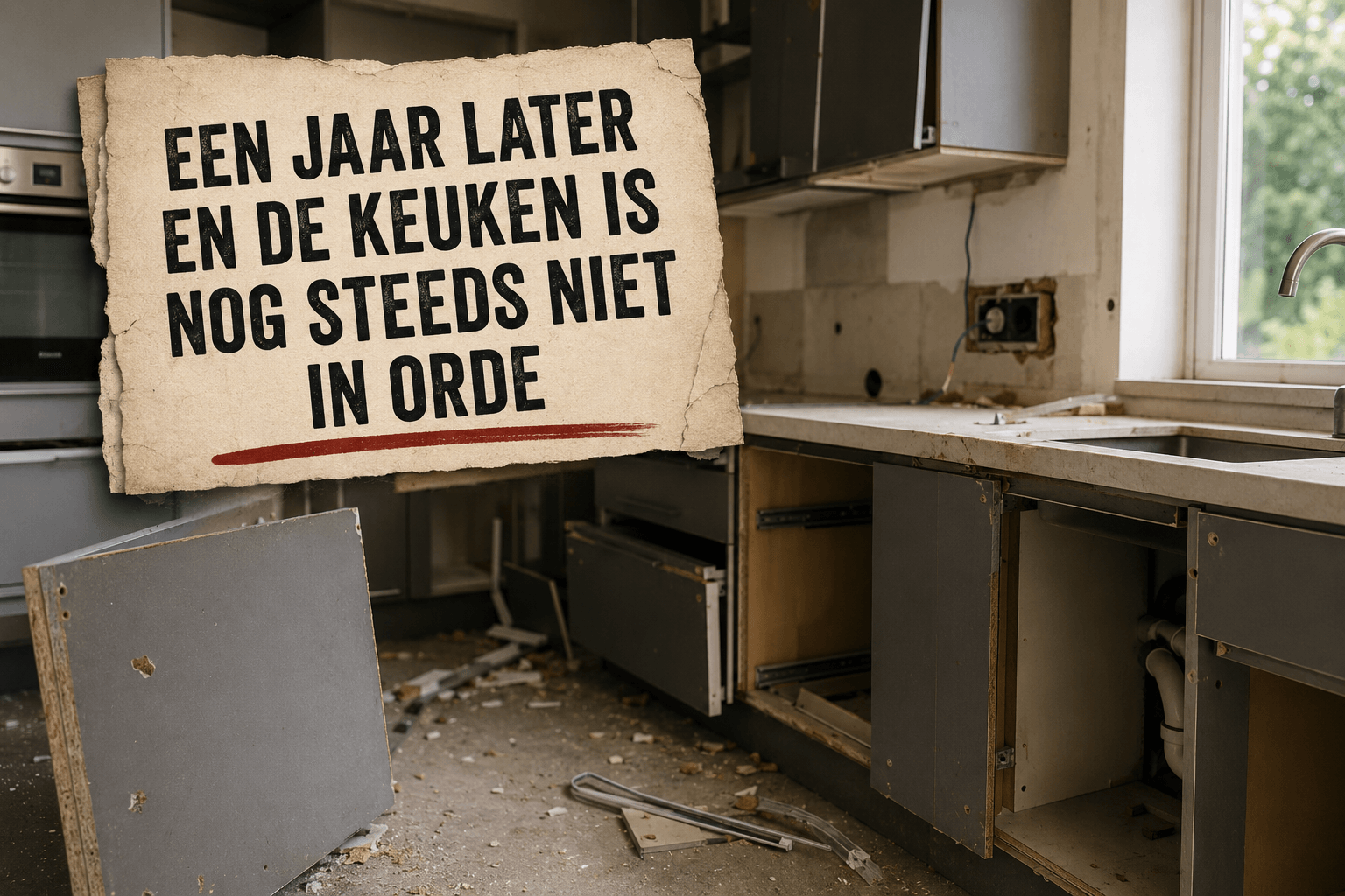 “Een jaar later en de keuken is nog steeds niet in orde”