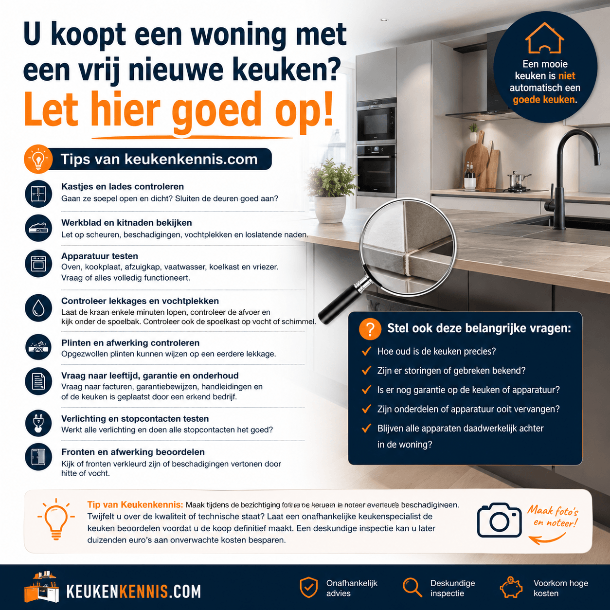 U koopt een woning met een vrij nieuwe keuken? Let hier goed op!